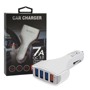 Vega Ładowarka Samochodowa 4 X Usb 7a Biała Vega Faston Fast Charger Quick