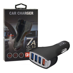 Vega Ładowarka Samochodowa 4 X Usb 7a Czarna Vega Faston Fast Charger Quick