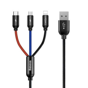 Baseus 3in1 Type-c & Lightning & Micro-usb Cable 120cm Black