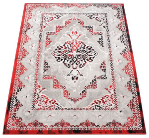 Dywan Ekskluzywny Angora 02 szary / czerwony