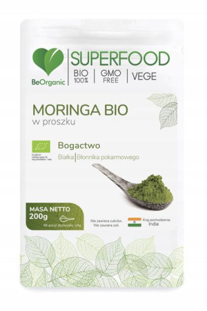 BeOrganic MORINGA BIO 200g SuperFood Witalność