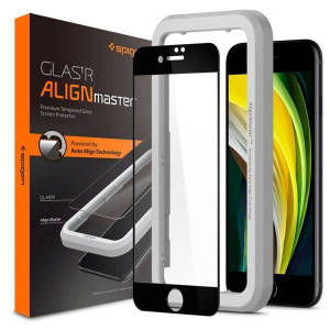 Szkło Hartowane Spigen Alm Glass Fc Iphone 7 / 8 / Se 2020 / 2022 Black