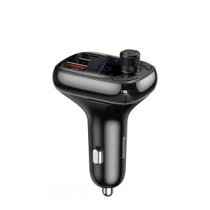 Baseus S13 2-port Usb Car Charger + Transmiter Fm Black