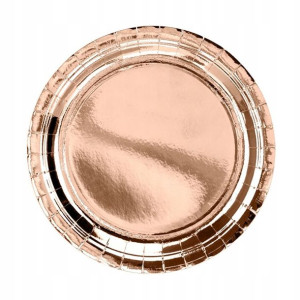 Talerzyki Papierowe ROSE GOLD panieński 10 szt