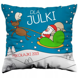 Poduszka Święta Mikołajki Prezent Imię Full Print