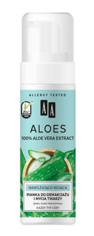 AA ALOES Pianka do demakijażu/mycia twarzy nawilżająco-kojąca 150ml
