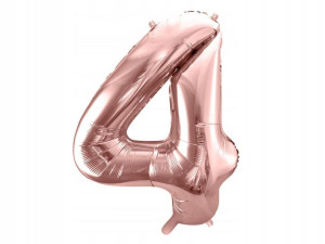 Rose Gold Duży Foliowy Balon Na Urodziny Cyfra 4