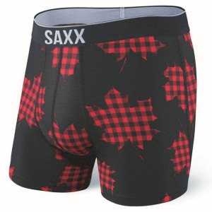 Bokserki męskie sportowe SAXX VOLT Boxer Brief liście klonu – czarne