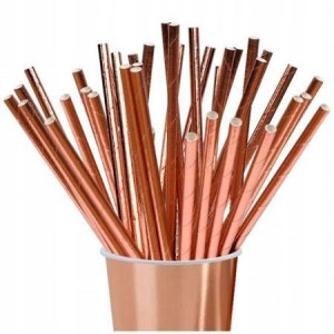 SŁOMKI ROSE GOLD na wieczór panieński 10 szt.
