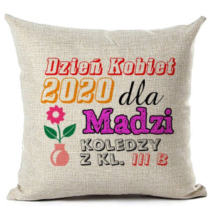 Dekoracyjna Poszewka Lniana Dzień Kobiet Prezent