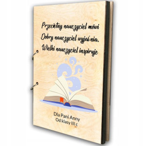 Drewniany album NADRUK DZIEŃ NAUCZYCIELA Y3