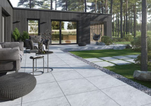Płyty tarasowe gresowe szare 2cm 60x60x20 Manhattan grey beton