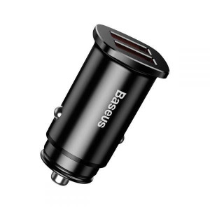 Baseus Mini Qc3.0 2-port Usb Car Charger Black