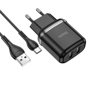 Hoco N4 Aspiring Network Charger + Type-c Cable Black