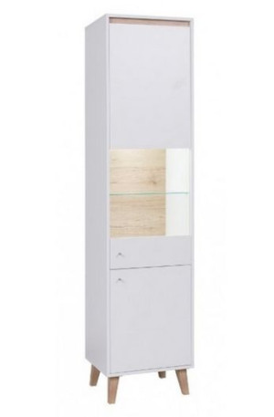 Wysoka Witryna Biały/dąb Dąb Sonoma 50cm