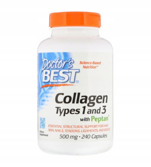 Doctor's Best KOLAGEN Peptan 1 i 3 500mg 240 kapsułek