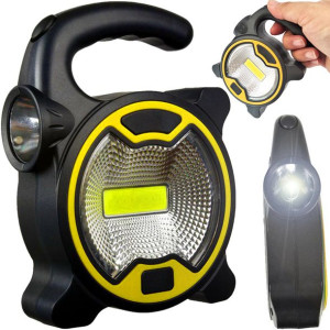 Mocna Lampa Latarka Warsztatowa Led Cob Z Uchwytem