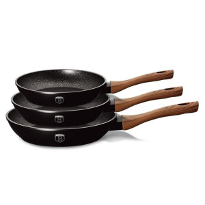 Zestaw 3 Patelni Granitowych Berlinger Haus Ebony Rosewood Bh-1727
