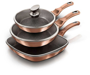 Zestaw 3 Patelni Granitowych Berlinger Haus Rose Gold Line Bh-6195