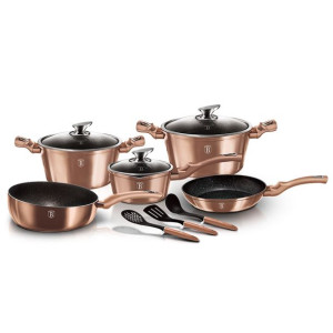 Zestaw Garnków Granitowych Berlinger Haus Bh-6160 Rose Gold 13 Elem.