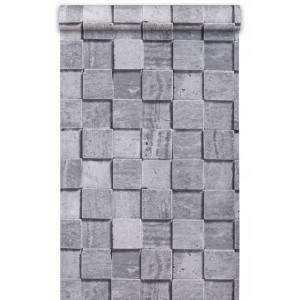Tapeta SN3201 szare cegiełki betonowe w 3D