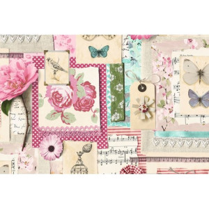 Tapeta 123401 motyl kwiaty nuty