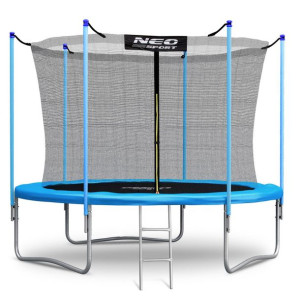 Trampolina ogrodowa, z siatką wewnętrzną i drabinką, 8ft, 252x235 cm