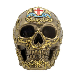 Ozdobna czaszka figurka w stylu steampunk z herbem na prezent