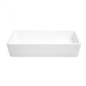 Biała umywalka nablatowa Solid Surface Lily 50 corian krion staron