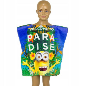 Minionki Ponczo Ręcznik Kąpielowy Welurowy