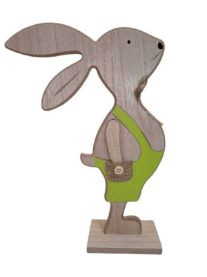 Zając Wielkanocny DREWNIANA Figurka h= 25 cm PREZENT JAJECZKO