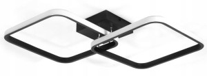 Kwadraty LED 42W lampa sufitowa 2-punktowa (z pilotem) czarna