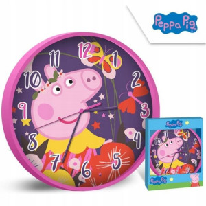 Świnka Peppa Pig Zegar Ścienny 25 cm Wzkazówkowy