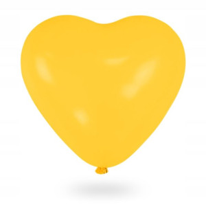 Balon lateksowy SERCE GIGANT żółty - 1m średnicy