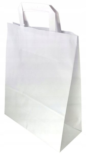 TORBA PAPIEROWA biała 25x11x32cm pakiet 50szt torebki papierowe