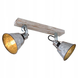 Kinkiet drewno cynk E27 15366Z-2 GUNTHER I GLOBO