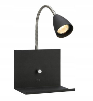 Markslojd USB LOGI Kinkiet czarny 107141