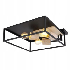 Nowoczesny Plafon 15477D1 HAGAR GLOBO drewno