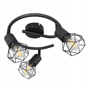 Nowoczesny Plafon Xara I czarny 54802S-3 E14 GLOBO