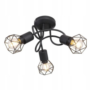 Nowoczesny Plafon Xara I czarny 54802S-3D GLOBO