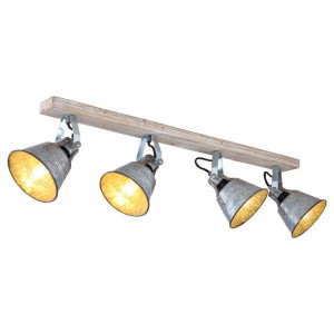 Plafon drewno cynk E27 15366Z-4 GUNTHER I GLOBO