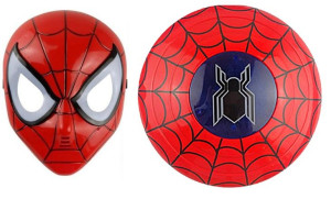 Maska Świecąca Led Tarcza Spiderman Zestaw