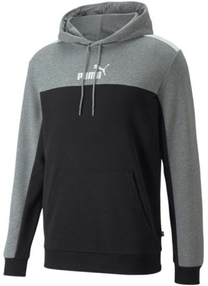 Bluza męska Puma ESS+ Block Hoodie TR szaro-czarna 847428 01