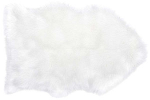 Włochaty Dywanik Sheep Sztuczna Skóra Biały