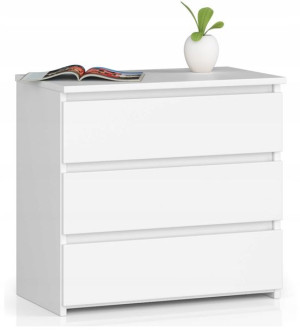 Szafka nocna CL3 biała stolik nocny 60cm 3szuflady