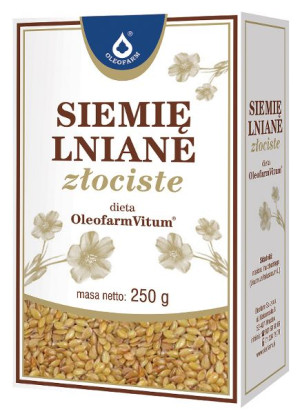 Siemię Lniane Złociste Budwigowe 250g Oleofarm