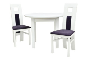Mały okrągły stolik, 100cm do 130 + 2 krzesła