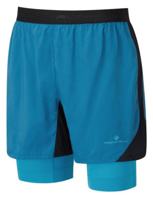 RONHILL Spodenki biegowe TECH REVIVE 5" TWIN SHORT niebieskie