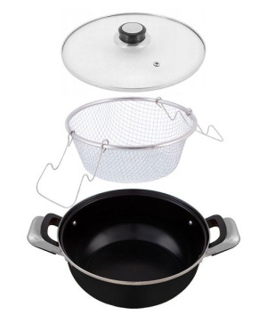 Garnek Teflonowy Do Smażenia Frytek 4.0l 24cm Edel Hoff Eh-7708-bk