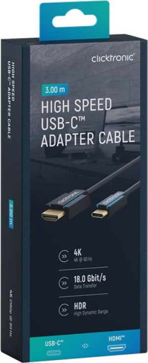 Clicktronic Kabel Usb-c - Hdmi 2.0 4k 60hz 3m
